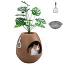 Coziwow Artificial Plant Hidden Cat Litter Box Enclosure, Brown