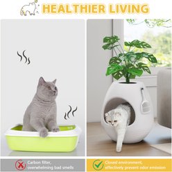 Coziwow Artificial Plant Hidden Cat Litter Box Enclosure, White slide 2 of 7