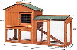 Coziwow by Jaxpety 2-Tier Outdoor Wooden Rabbit Hutch with Ramp, Orange slide 2 of 9