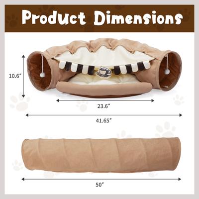 Show full view: Coziwow by Jaxpety Collapsible Cat Tunnel Bed, Coffee slide 6 of 11