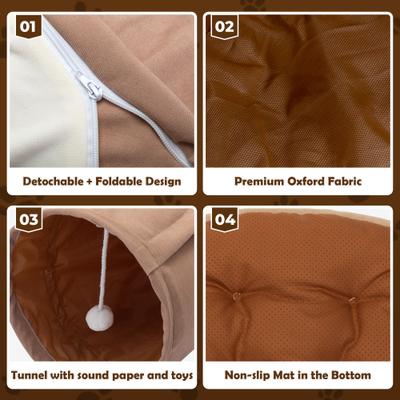 Show full view: Coziwow by Jaxpety Collapsible Cat Tunnel Bed, Coffee slide 7 of 11