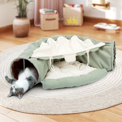 Coziwow by Jaxpety Collapsible Cat Tunnel Bed, Green