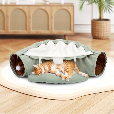 Show full view: Coziwow by Jaxpety Collapsible Cat Tunnel Bed, Green slide 4 of 12
