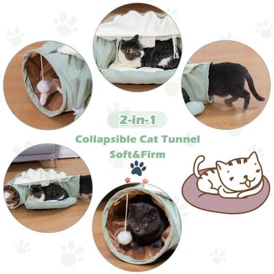 Show full view: Coziwow by Jaxpety Collapsible Cat Tunnel Bed, Green slide 5 of 12