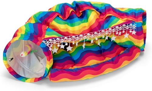 Show full view: Coziwow by Jaxpety Collapsible Cat Tunnel Bed, Rainbow slide 9 of 11