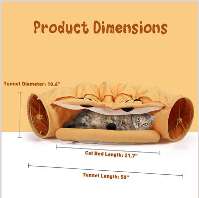 Show full view: Coziwow by Jaxpety Collapsible Cat Tunnel Bed, Yellow slide 5 of 11