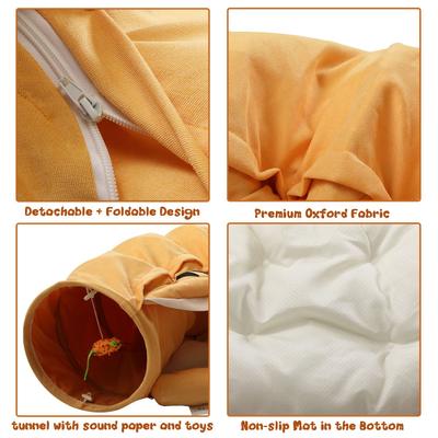 Show full view: Coziwow by Jaxpety Collapsible Cat Tunnel Bed, Yellow slide 6 of 11