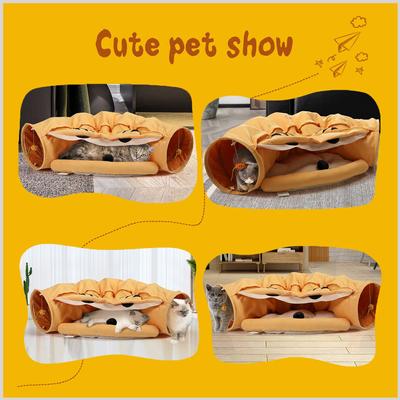 Show full view: Coziwow by Jaxpety Collapsible Cat Tunnel Bed, Yellow slide 8 of 11