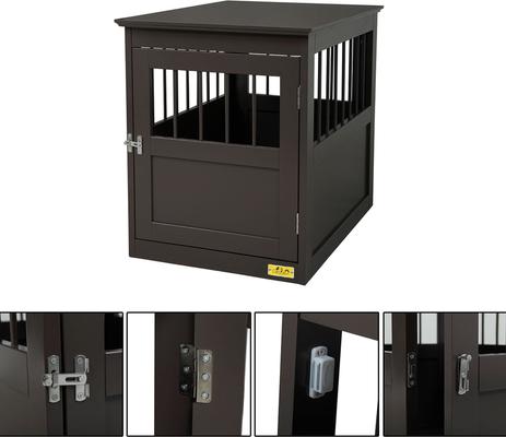 Show full view: Coziwow by Jaxpety Single Door Furniture Style Wooden Dog Crate & End Table, Brown slide 5 of 11