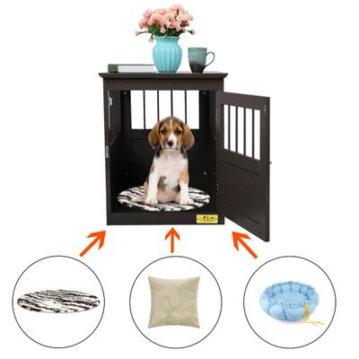 Show full view: Coziwow by Jaxpety Single Door Furniture Style Wooden Dog Crate & End Table, Brown slide 6 of 11