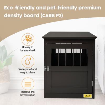 Show full view: Coziwow by Jaxpety Single Door Furniture Style Wooden Dog Crate & End Table, Brown slide 9 of 11