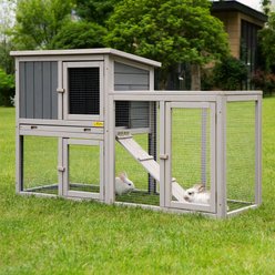 Coziwow by Jaxpety Wooden Rabbit Hutch Bunny Cage Two Story Habitats slide 2 of 9