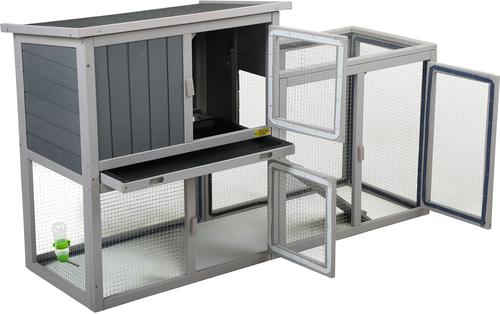 Show full view: Coziwow by Jaxpety Wooden Rabbit Hutch Bunny Cage Two Story Habitats slide 4 of 11