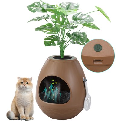 Coziwow Coziwow Cat Litter Box Plant Hidden with Smart Odor Removal System & Scoop, Brown