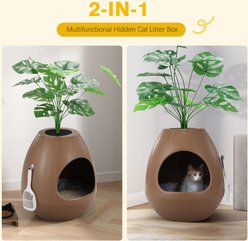 Coziwow Cat Litter Box Plant Hidden with Smart Odor Removal System & Scoop, Brown slide 2 of 9