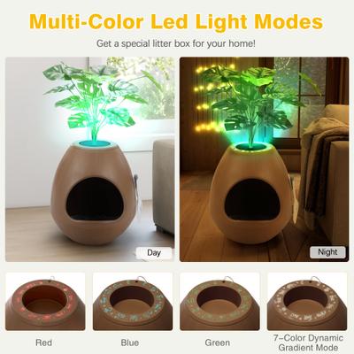 Coziwow Cat Litter Box Plant Hidden with Smart Odor Removal System & Scoop