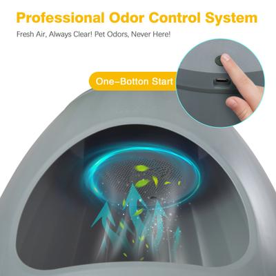 Show full view: Coziwow Cat Litter Box Plant Hidden with Smart Odor Removal System & Scoop, Grey slide 5 of 11