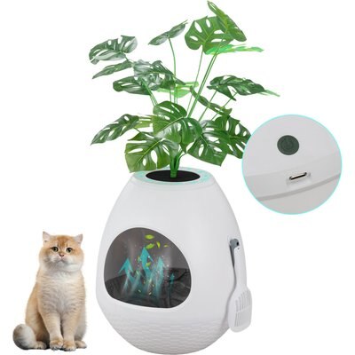 Coziwow Coziwow Cat Litter Box Plant Hidden with Smart Odor Removal System & Scoop, White