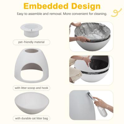 Show full view: Coziwow Cat Litter Box Plant Hidden with Smart Odor Removal System & Scoop, White slide 6 of 9