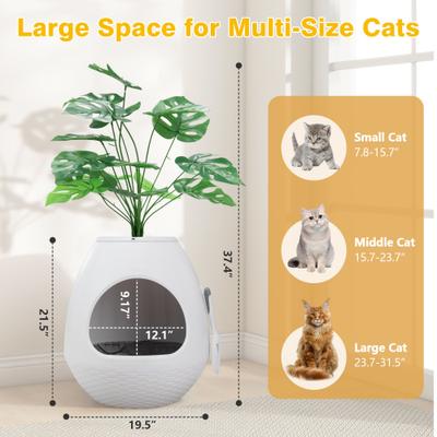 Show full view: Coziwow Cat Litter Box Plant Hidden with Smart Odor Removal System & Scoop, White slide 2 of 9