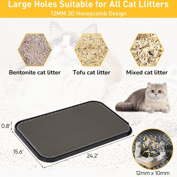 Show full view: Coziwow Cat Litter Trapping Mat Double Layer Urine Proof slide 2 of 10