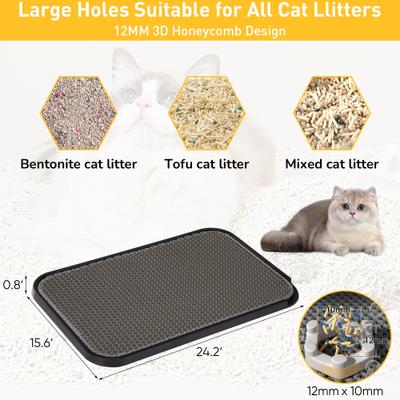 Show full view: Coziwow Cat Litter Trapping Mat Double Layer Urine Proof slide 2 of 11