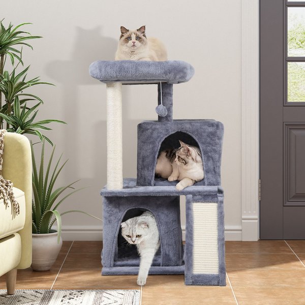 Show full view: Coziwow Cat Tree & Condo with Toy, 34-inch, Grey slide 1 of 11