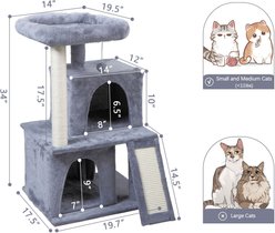 Coziwow Cat Tree & Condo with Toy, 34-inch, Grey slide 2 of 9