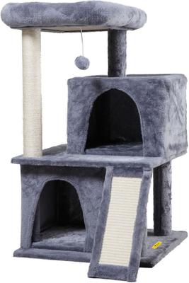Show full view: Coziwow Cat Tree & Condo with Toy, 34-inch, Grey slide 4 of 11