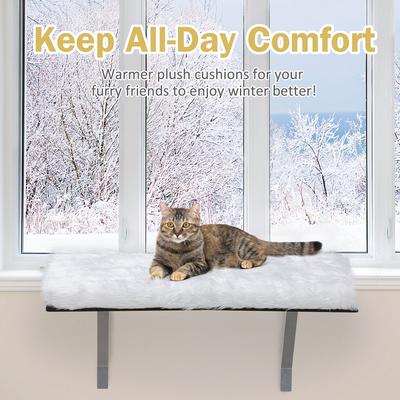 Show full view: Coziwow Cat Window Perch & Windowsill Bed with Soft Cushion, White slide 4 of 11