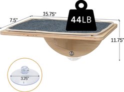 Coziwow Cat Window Perch with Suction Cups, Natural Wood slide 2 of 9