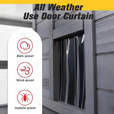 Show full view: Coziwow Catio Wooden Covered Outdoor Cat Exercise Pen, Gray, Large slide 5 of 10