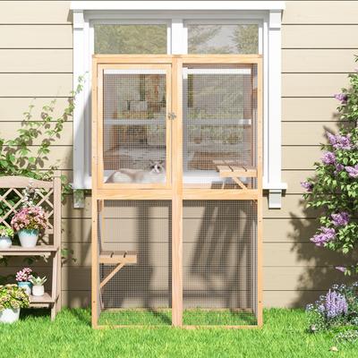 Show full view: Coziwow Catio Wooden Outdoor Cat Playpen, Wood slide 7 of 9