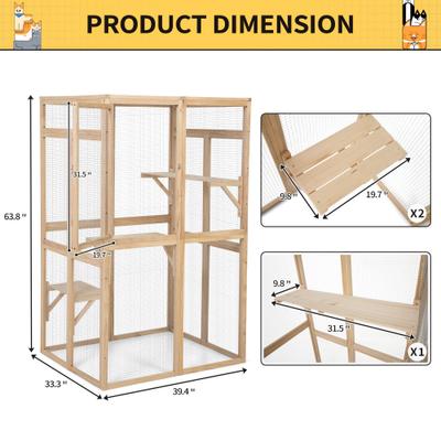 Show full view: Coziwow Catio Wooden Outdoor Cat Playpen, Wood slide 2 of 9
