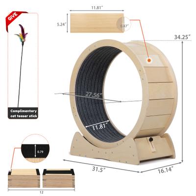 Show full view: Coziwow Exercise Wheel with Lock & Teaser Cat Treadmill slide 2 of 11