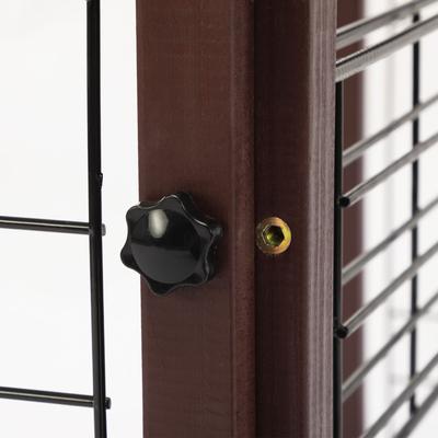 Show full view: Coziwow Extra Wide Adjustable Wooden Freestanding Dog Gate, Brown slide 6 of 7