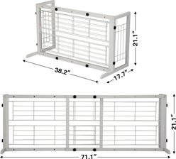 Coziwow Extra Wide Adjustable Wooden Freestanding Dog Gate, White slide 2 of 7