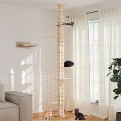 Coziwow Floor to Ceiling Adjustable Height Cat Tree Tower, 98-114in, Yellow