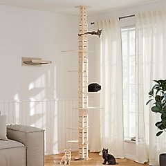 Coziwow Floor to Ceiling Adjustable Height Cat Tree Tower, 98-114in, Yellow
