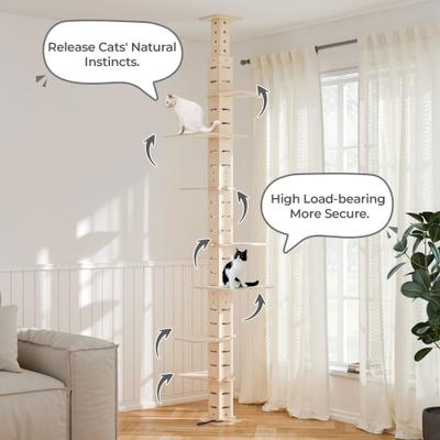 Show full view: Coziwow Floor to Ceiling Adjustable Height Cat Tree Tower, 98-114in, Yellow slide 8 of 11