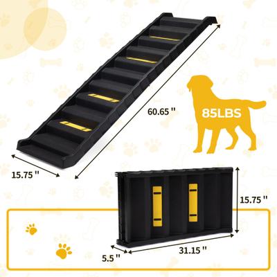 Show full view: Coziwow Foldable Dog Car Ramp with Stairs, Black, 61-in slide 2 of 9