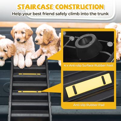 Show full view: Coziwow Foldable Dog Car Ramp with Stairs, Black, 61-in slide 6 of 9