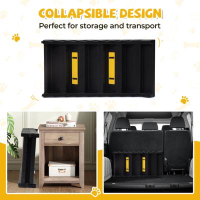 Show full view: Coziwow Foldable Dog Car Ramp with Stairs, Black, 61-in slide 7 of 9