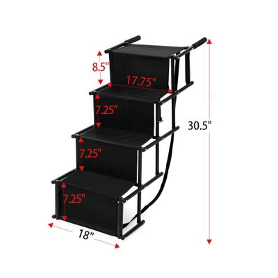 Show full view: Coziwow Folding Portable Car Dog Stairs, Black slide 3 of 10