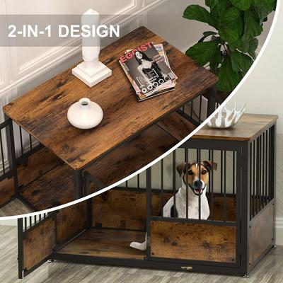 Show full view: Coziwow Furnituer Style with 3 Doors Dog Crate, Esppreso, Large slide 8 of 9