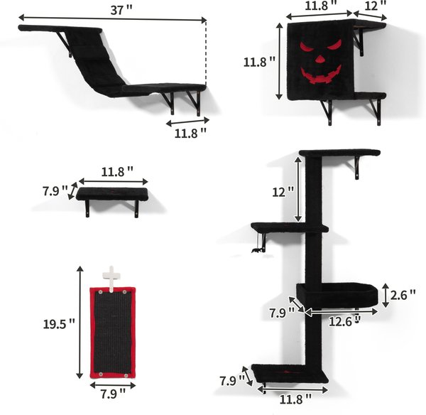 Show full view: Coziwow Gothic Luxury Wall-Mounted Climbing Shelves & Cat Tree slide 6 of 7