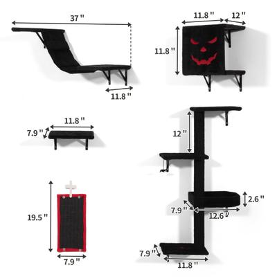 Show full view: Coziwow Gothic Luxury Wall-Mounted Climbing Shelves & Cat Tree slide 6 of 7