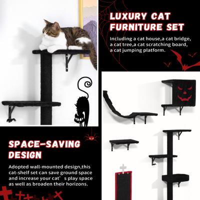 Show full view: Coziwow Gothic Luxury Wall-Mounted Climbing Shelves & Cat Tree slide 4 of 7