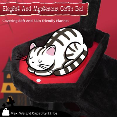 Show full view: Coziwow Gothic Style 64-in Cat Tree Tower, Black slide 6 of 12