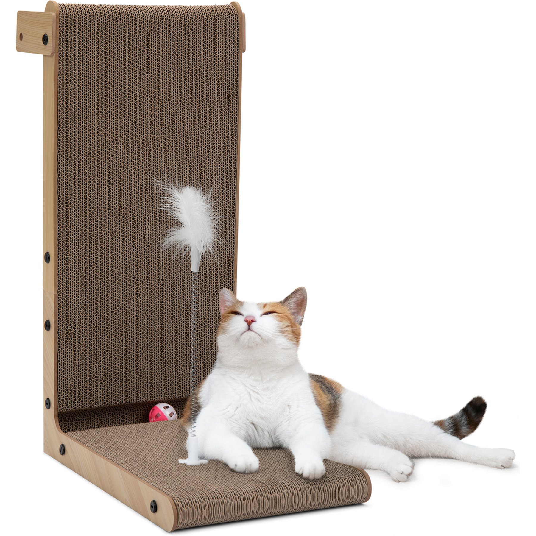 Coziwow L-Shaped Cat Scratcher Toy, Blue
